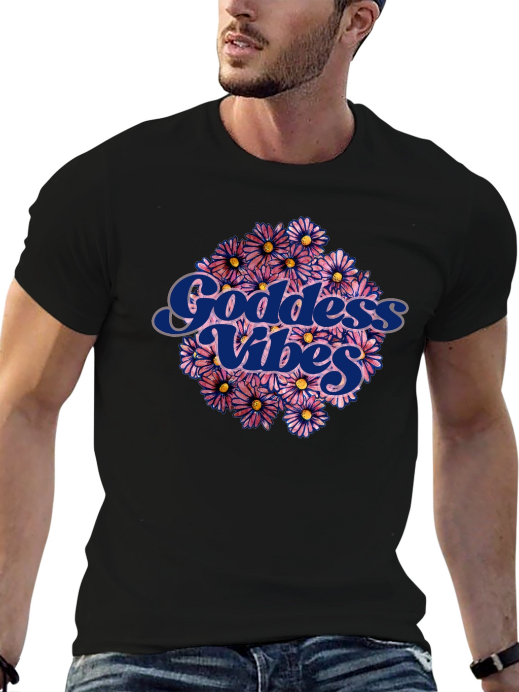 Goddess Vibes Graphic Tee - Floral Design