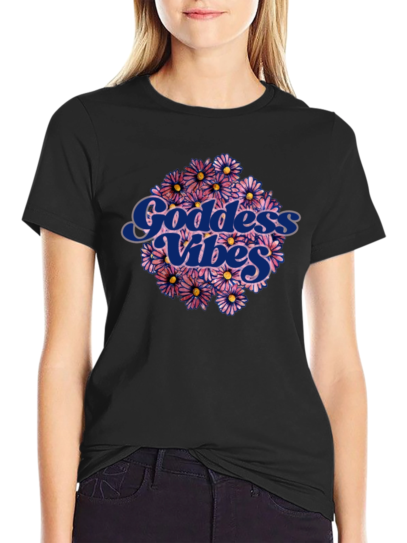Goddess Vibes Graphic Tee - Floral Design