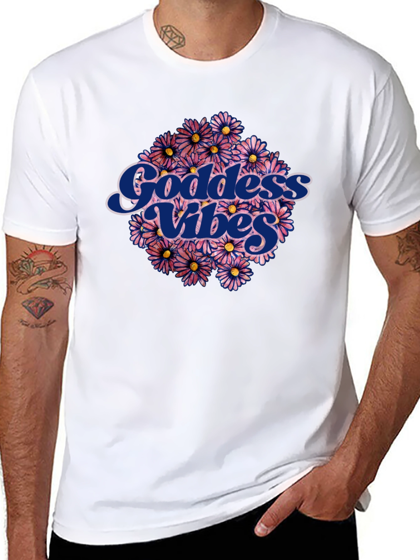Goddess Vibes Graphic Tee - Floral Design