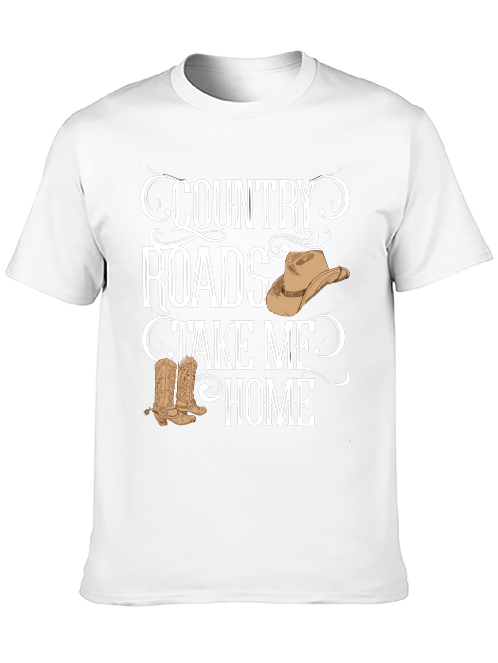 Country Roads Graphic T-Shirt - Cowboy Theme