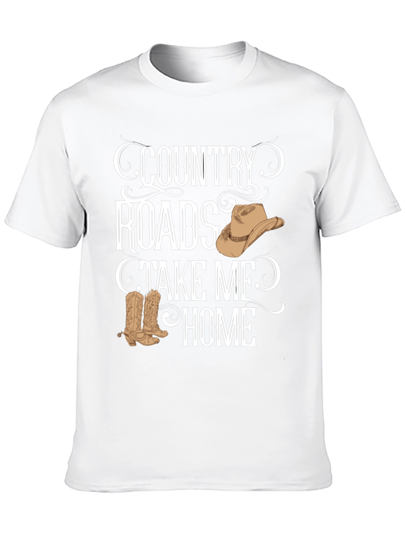 Country Roads Graphic T-Shirt - Cowboy Theme