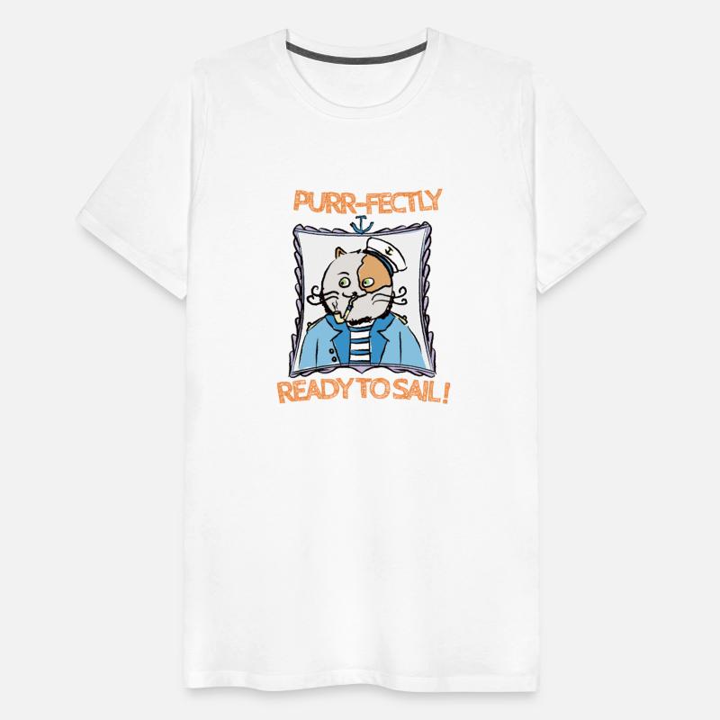 Cat Puns - Purrfectly Ready to Sail - Sailor Cat