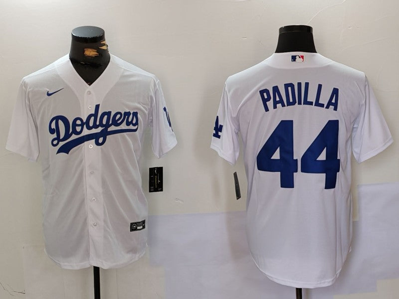Men's Los Angeles Dodgers Vicente Padilla #44 White Replica Player Jerseys