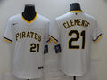 Men's Pittsburgh Pirates Roberto Clemente #21 White Authentic Game Jerseys