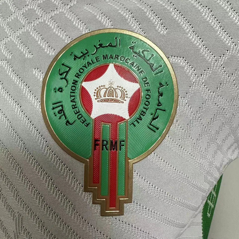 2025 Morocco Away White Player Version Soccer Jersey Detail 1