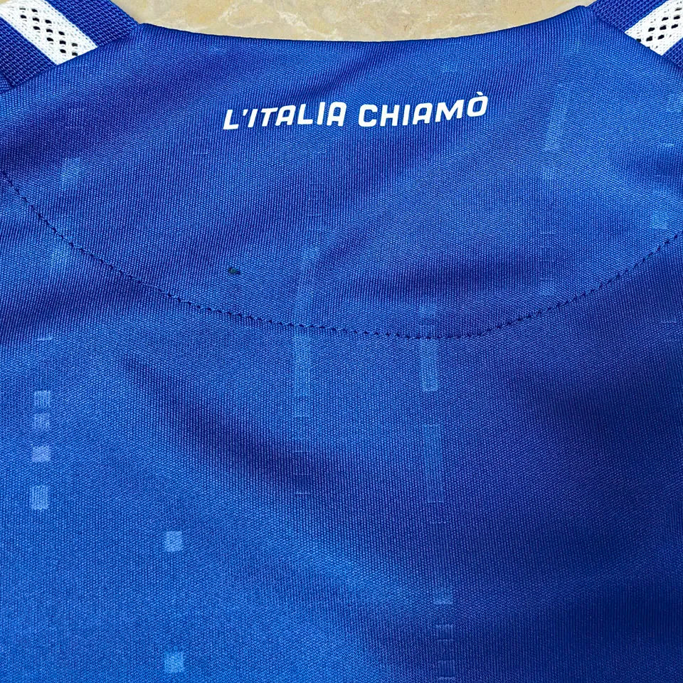 2024 Italy Home Blue Player Version Soccer Jersey Detail 3