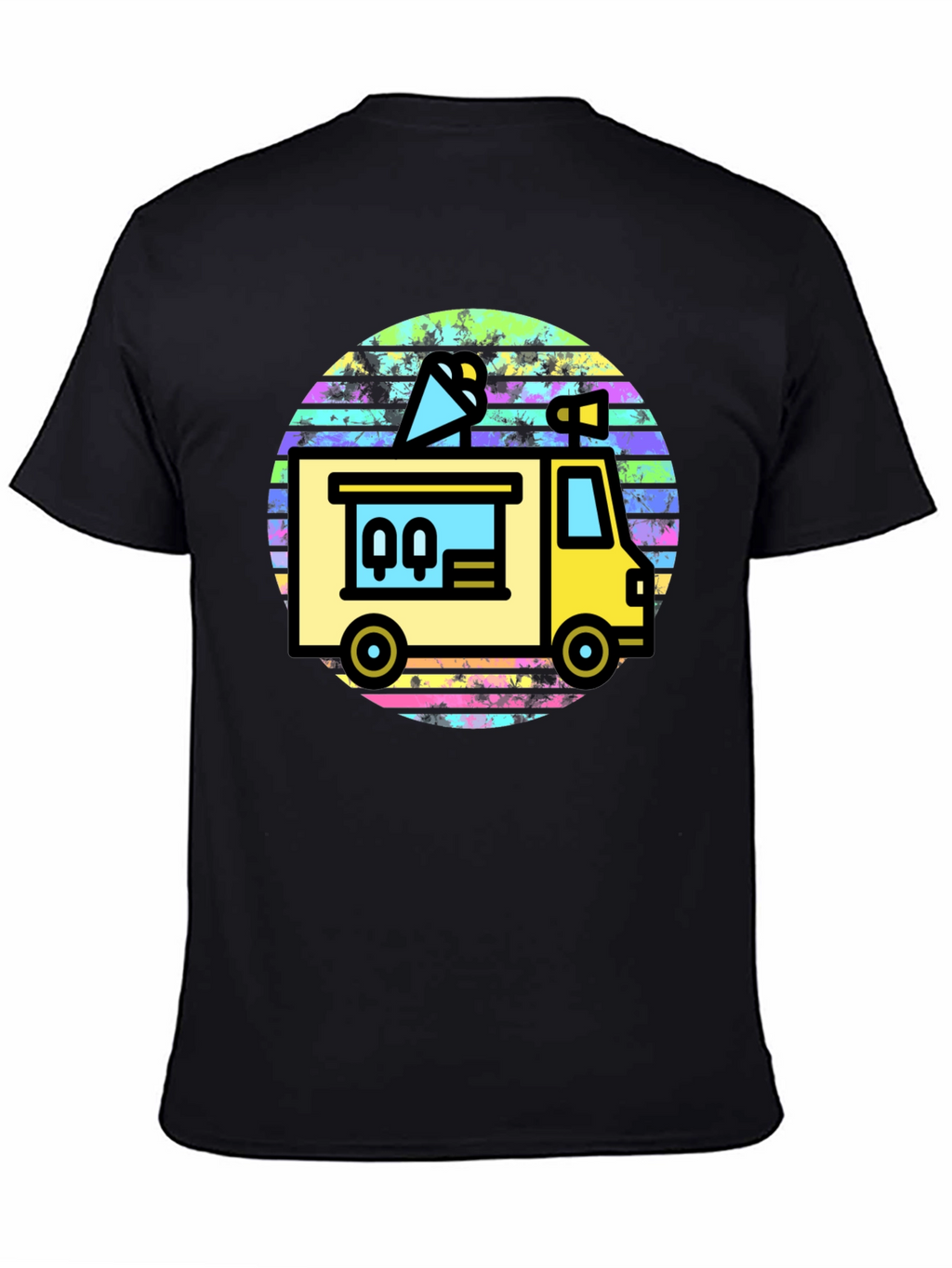 Retro Food Truck Graphic Tee - Black