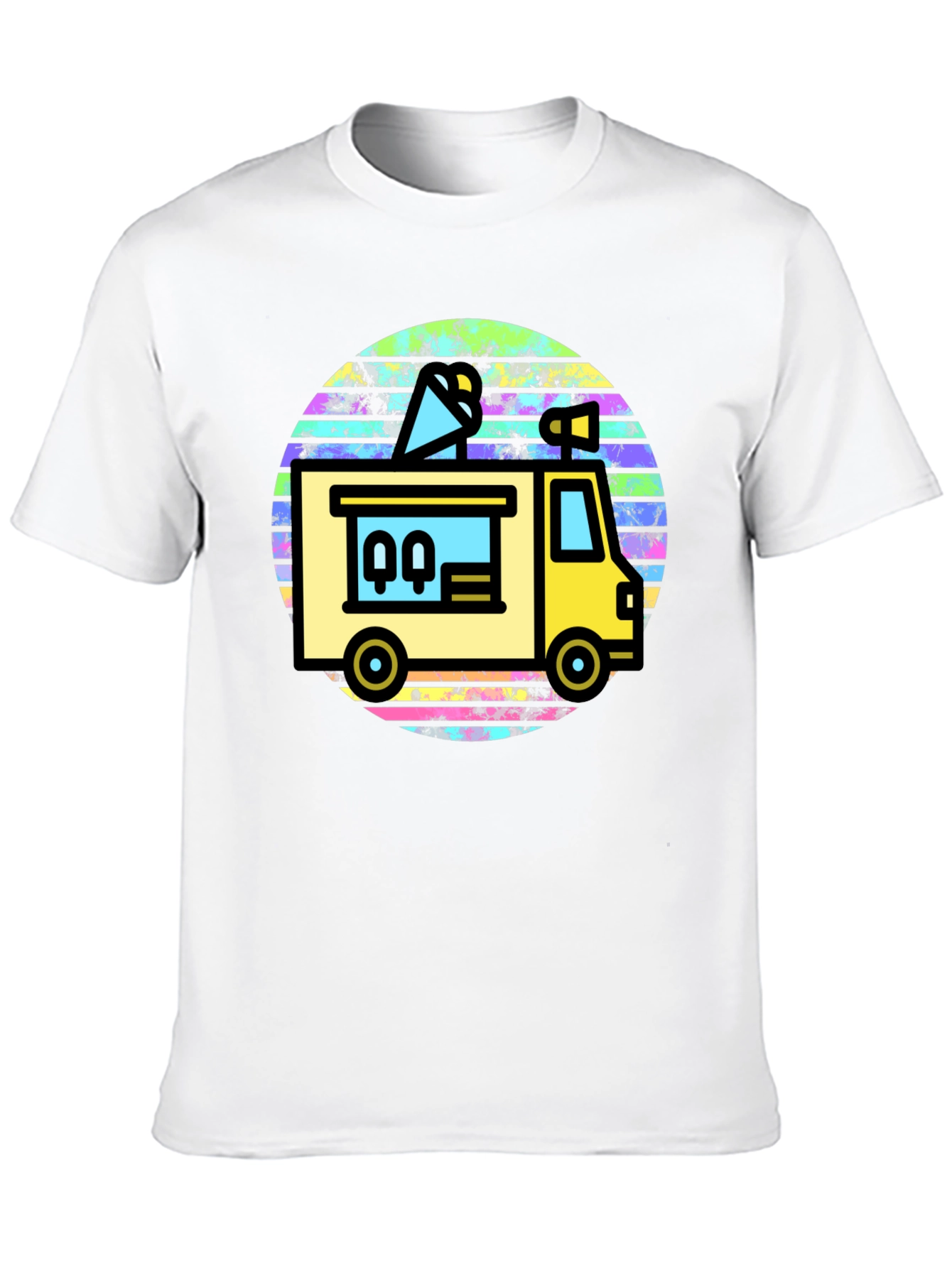 Retro Food Truck Graphic Tee - Black