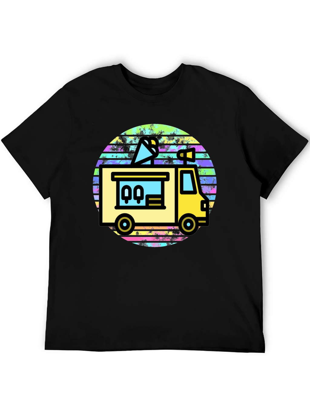 Retro Food Truck Graphic Tee - Black