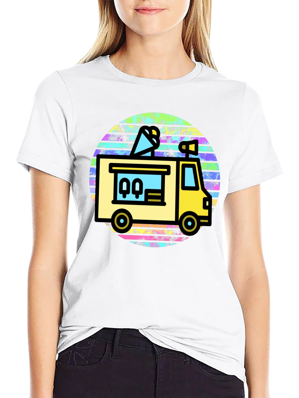 Retro Food Truck Graphic Tee - Black
