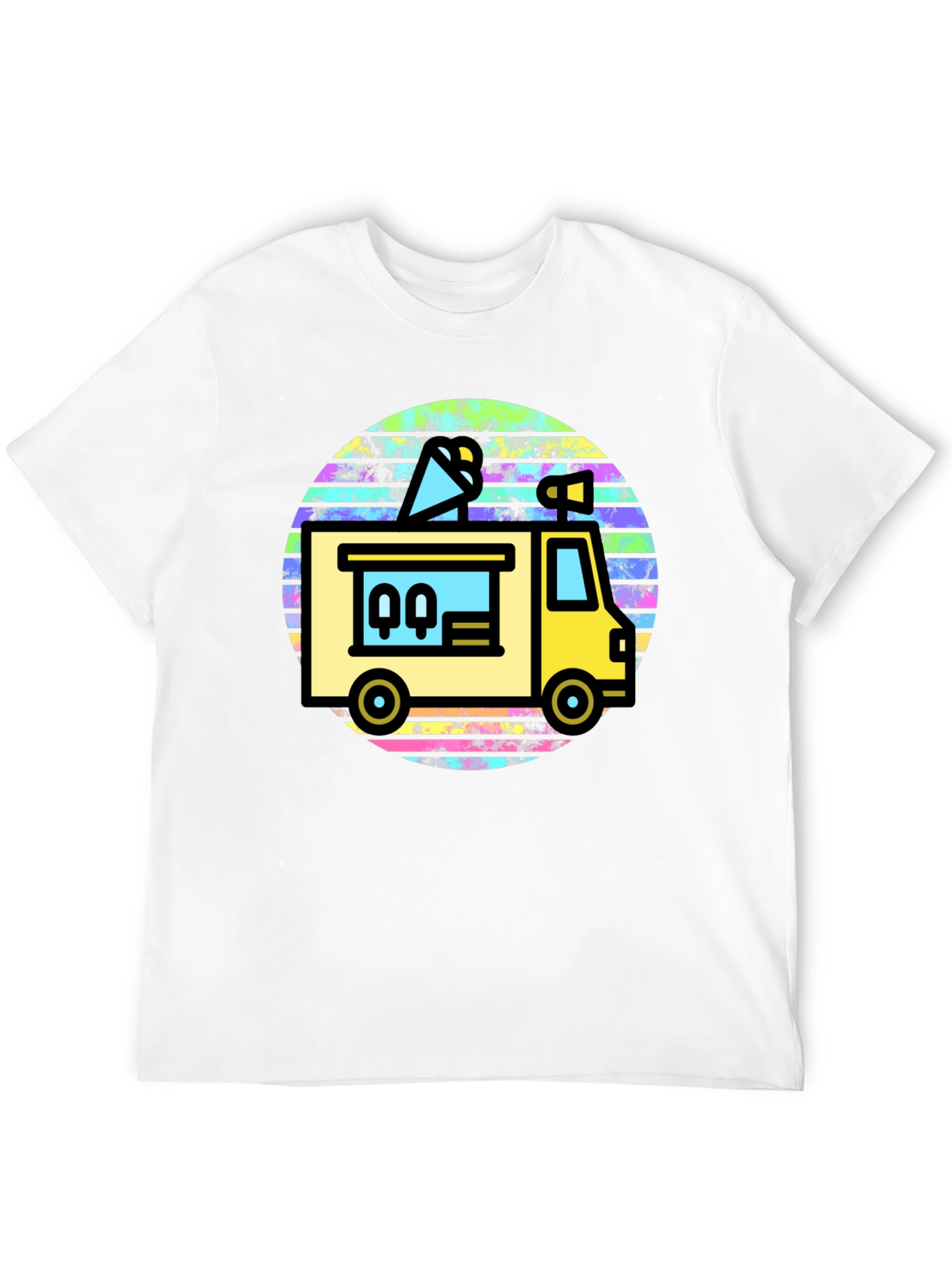 Retro Food Truck Graphic Tee - Black