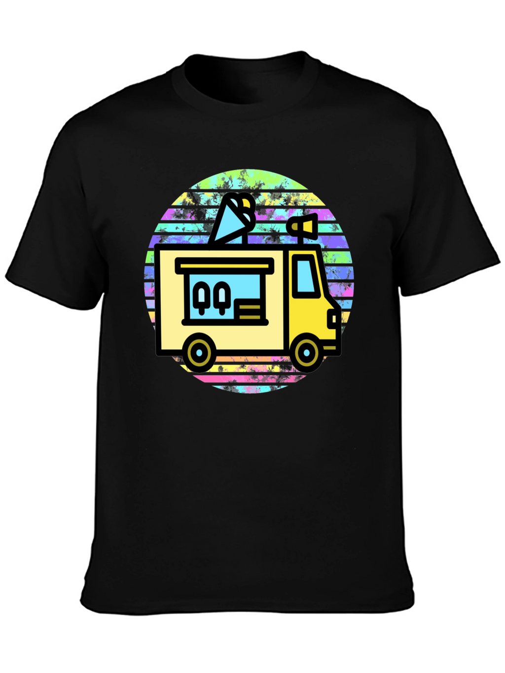 Retro Food Truck Graphic Tee - Black