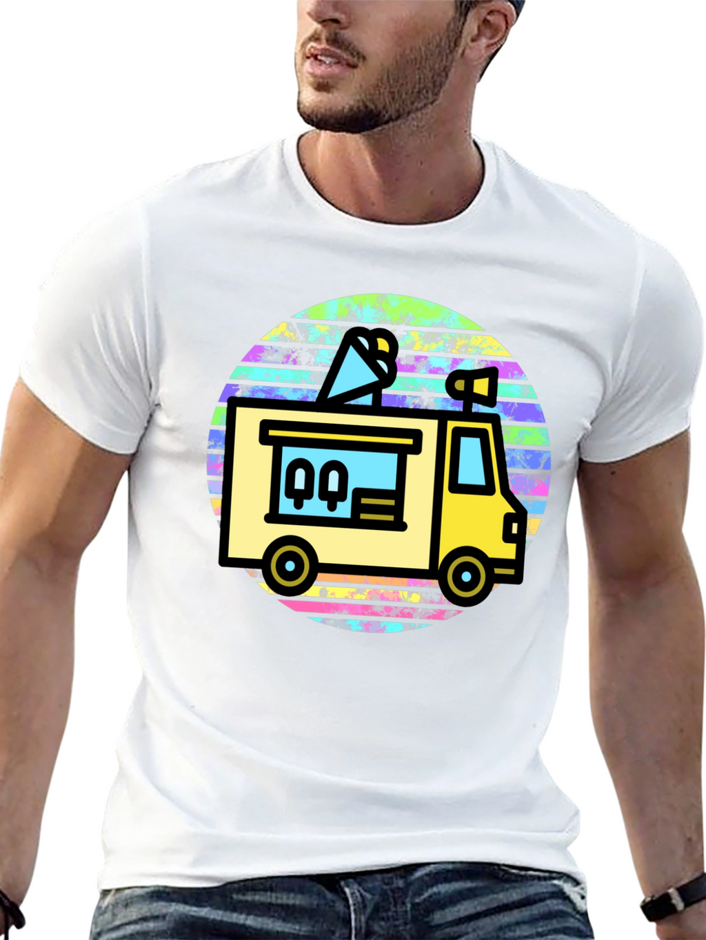 Retro Food Truck Graphic Tee - Black