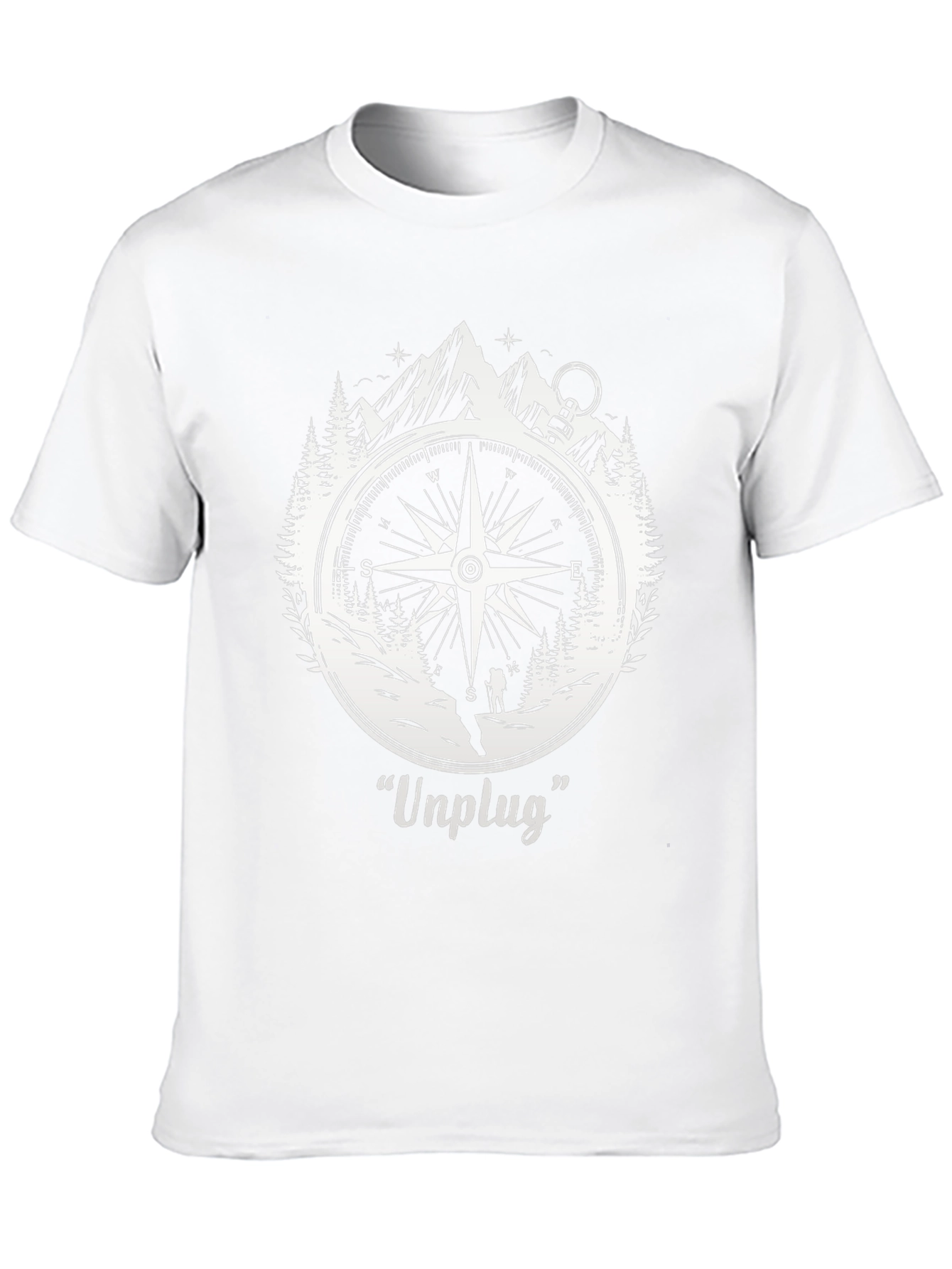 Unplug Compass Graphic Tee - Adventure Awaits