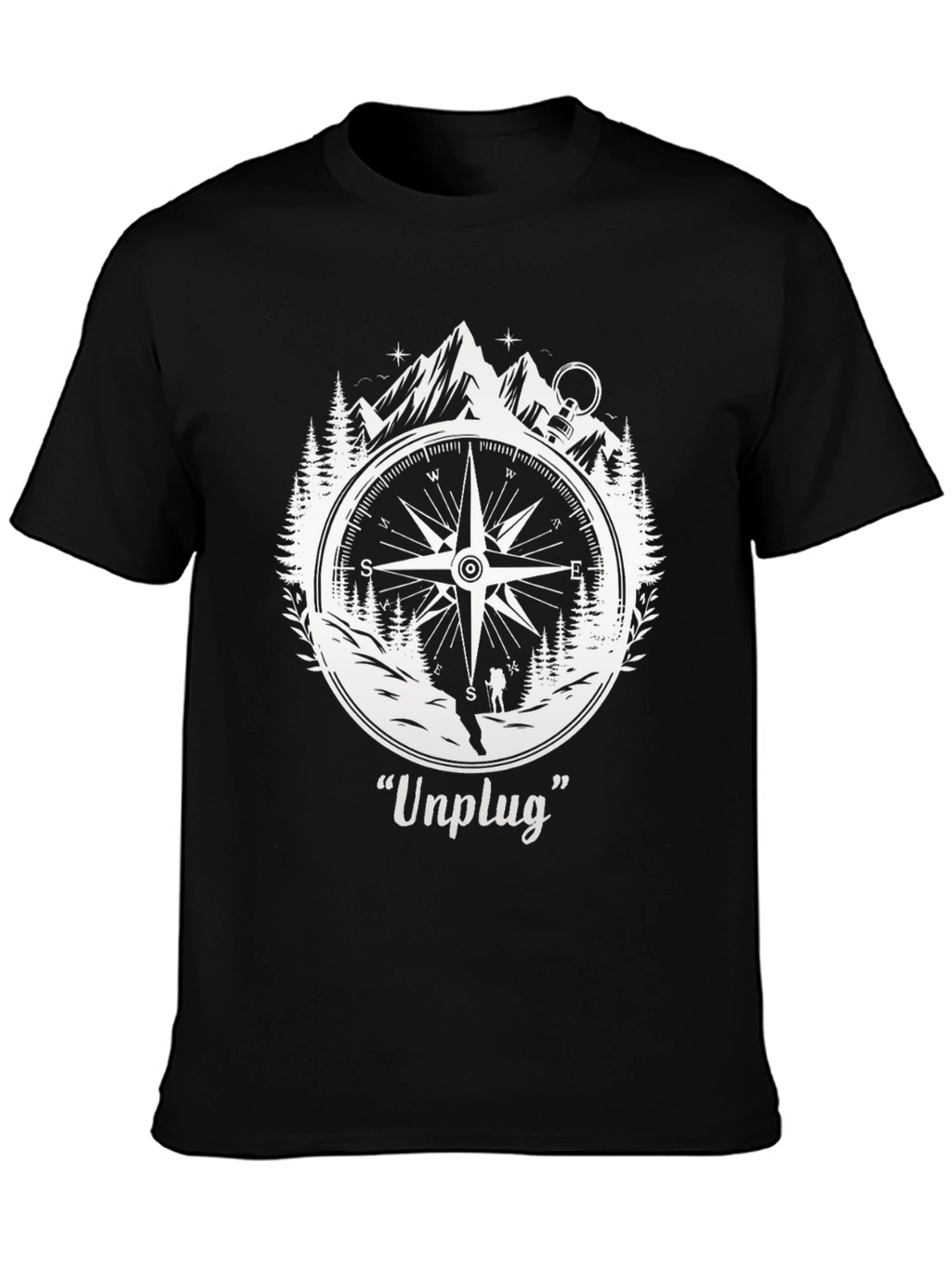Unplug Compass Graphic Tee - Adventure Awaits