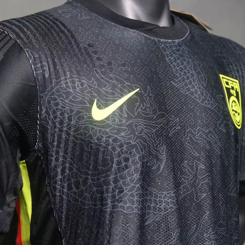 2024/25 China Black Dragon Player Version Soccer Jersey Detail 1