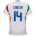 CHIESA #14 Italy 1:1 Quality Away White Fans Jersey 2024/25 ★★ Front