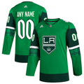 Men's Los Angeles Kings Kelly Green St. Patrick's Day Authentic Custom Jerseys