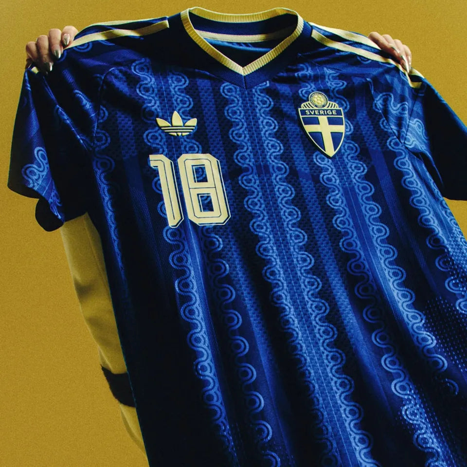 2026/27 Sweden Away Blue Player Version Soccer Jersey Detail 1