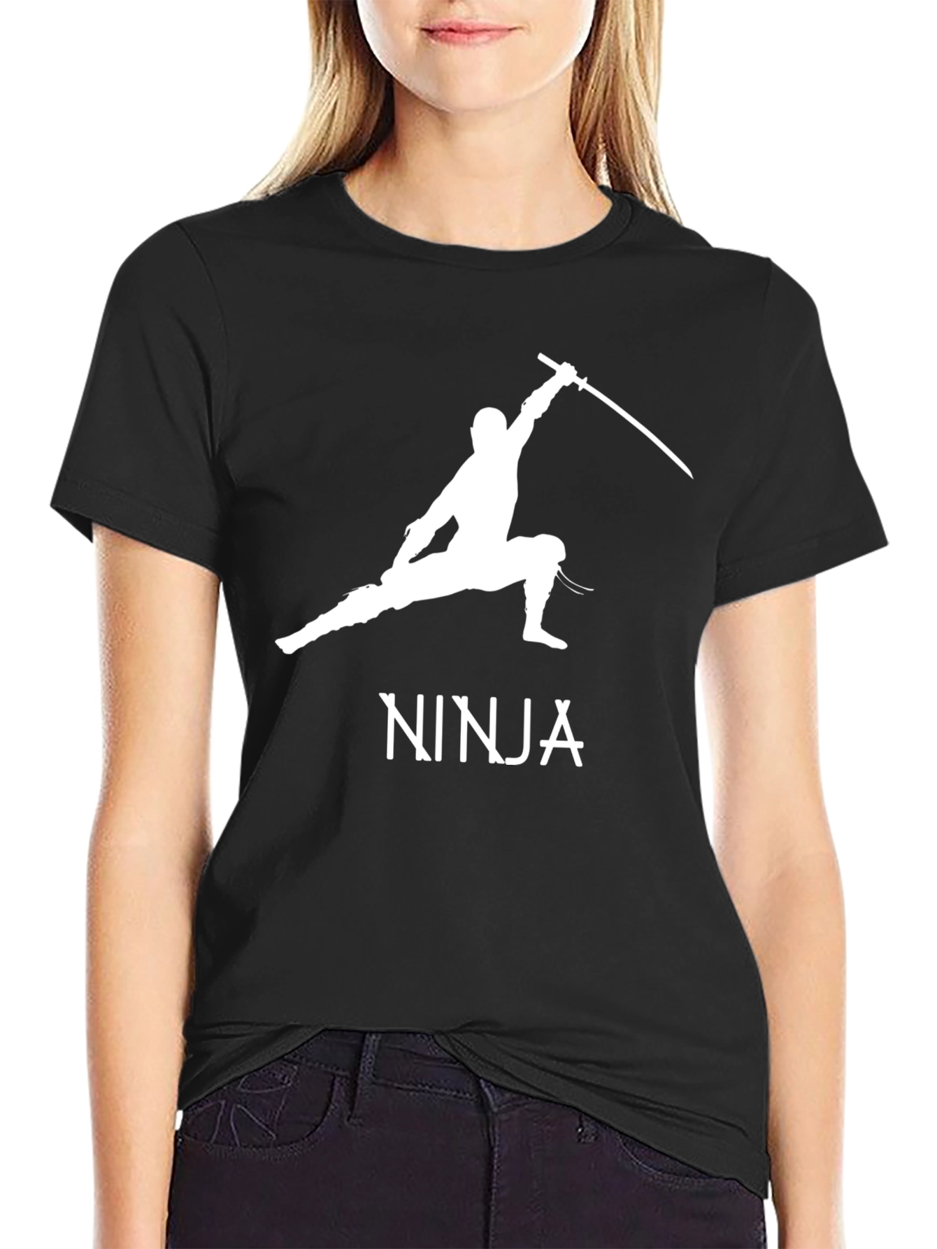 Ninja Warrior Black T-Shirt - Martial Arts Katana Tee