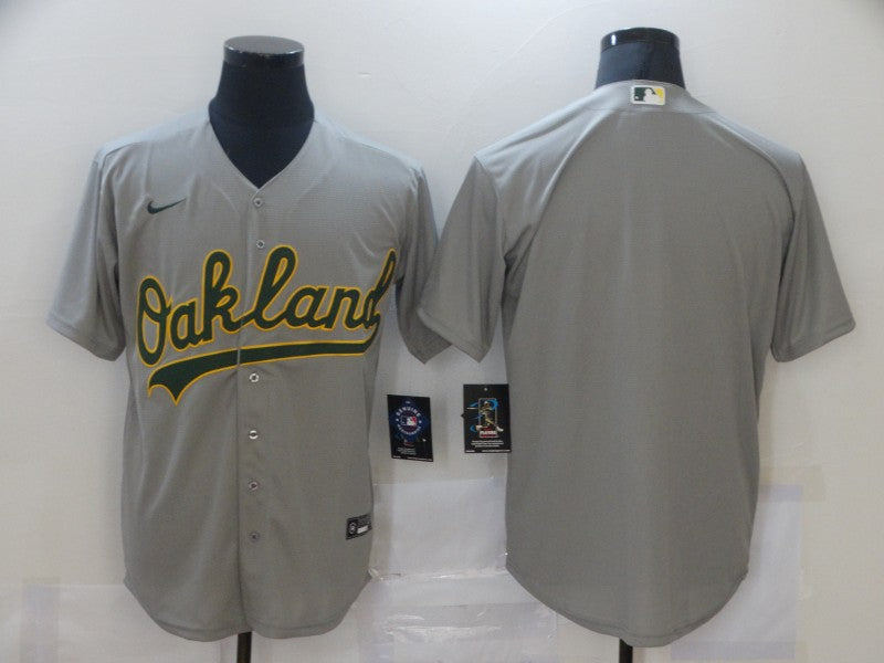 Men's Oakland Athletics Gray Replica Blank Jerseys