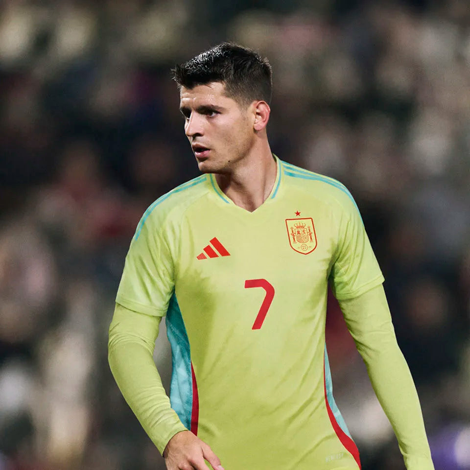MORATA #7 Spain 1:1 Quality Away Yellow Fans Jersey 2024/25 ★★ Detail 4