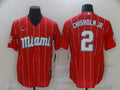 Men's Miami Marlins Jazz Chisholm Jr. #2 Red Replica Baseball Jerseys