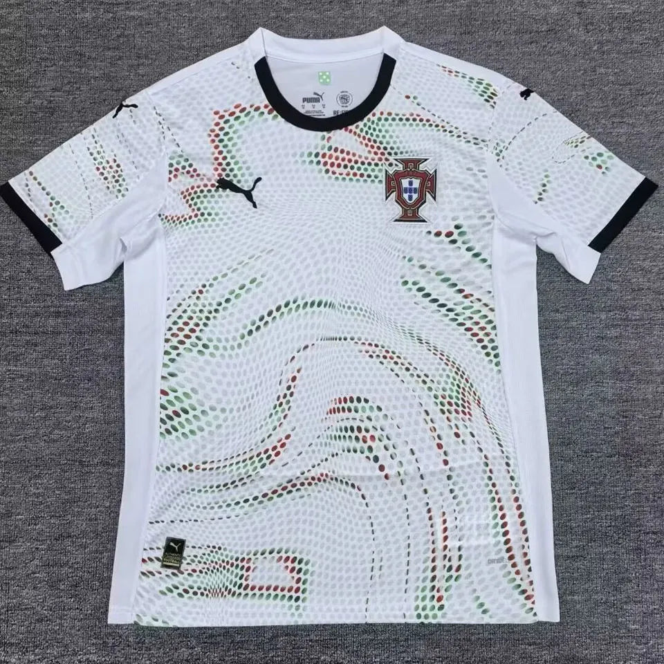 2025 Portugal Away White Fans Soccer Jersey Front