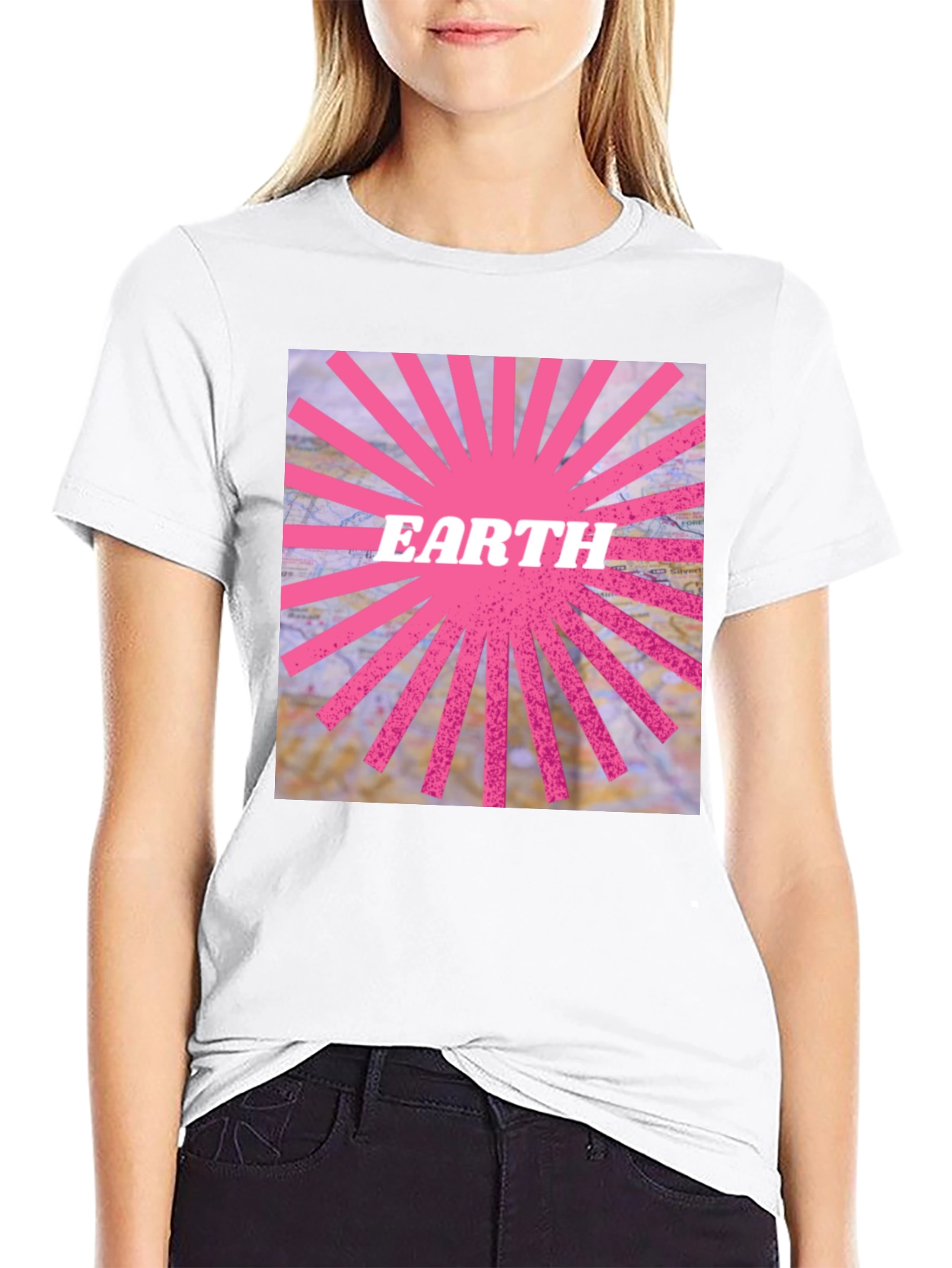 Earth Graphic Tee - Pink Ray Design