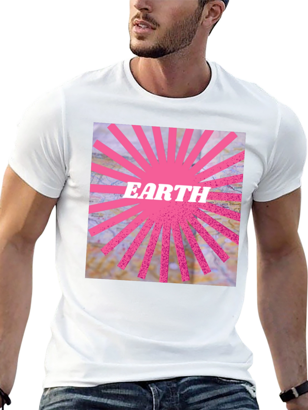 Earth Graphic Tee - Pink Ray Design