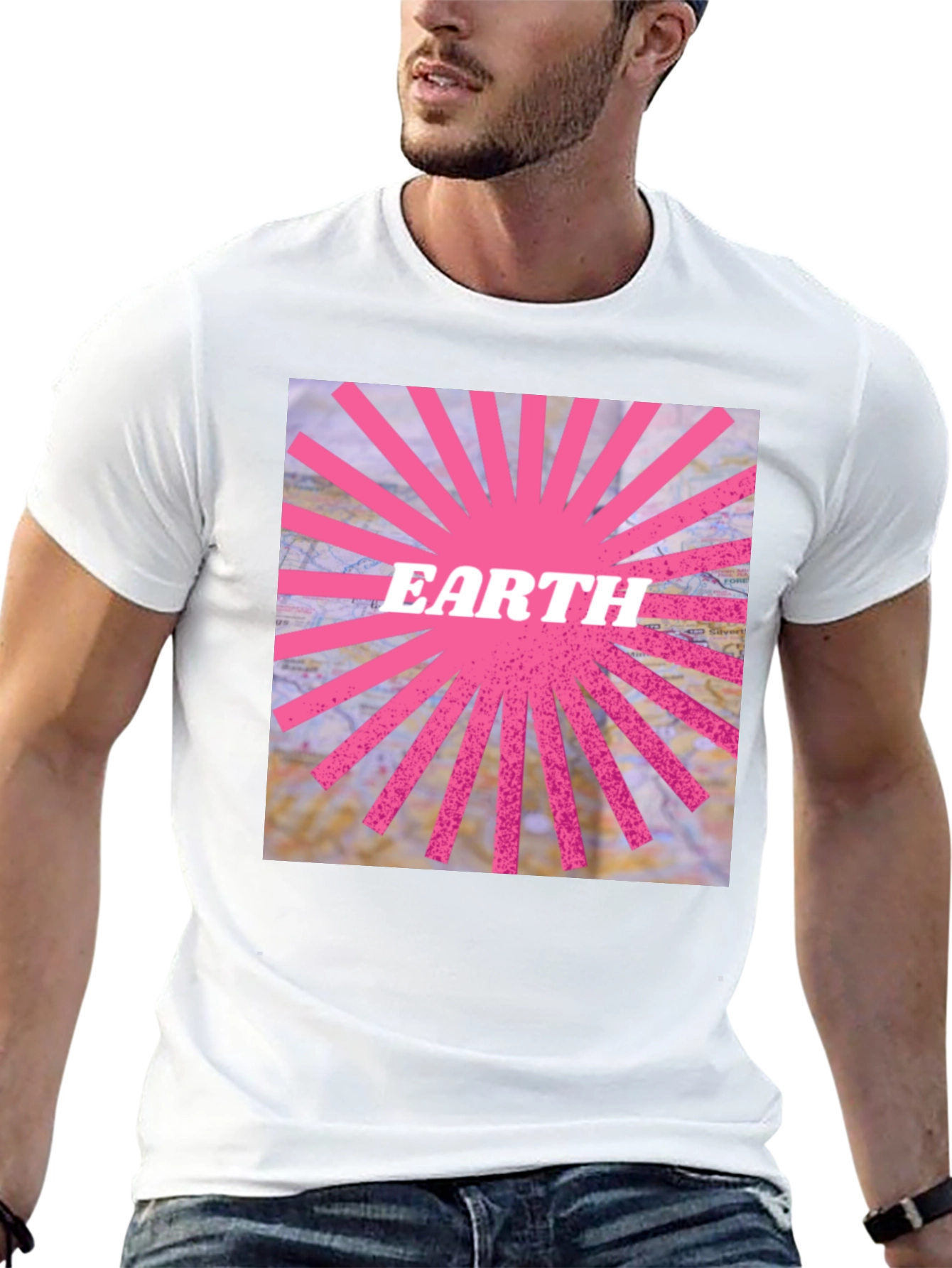 Earth Graphic Tee - Pink Ray Design