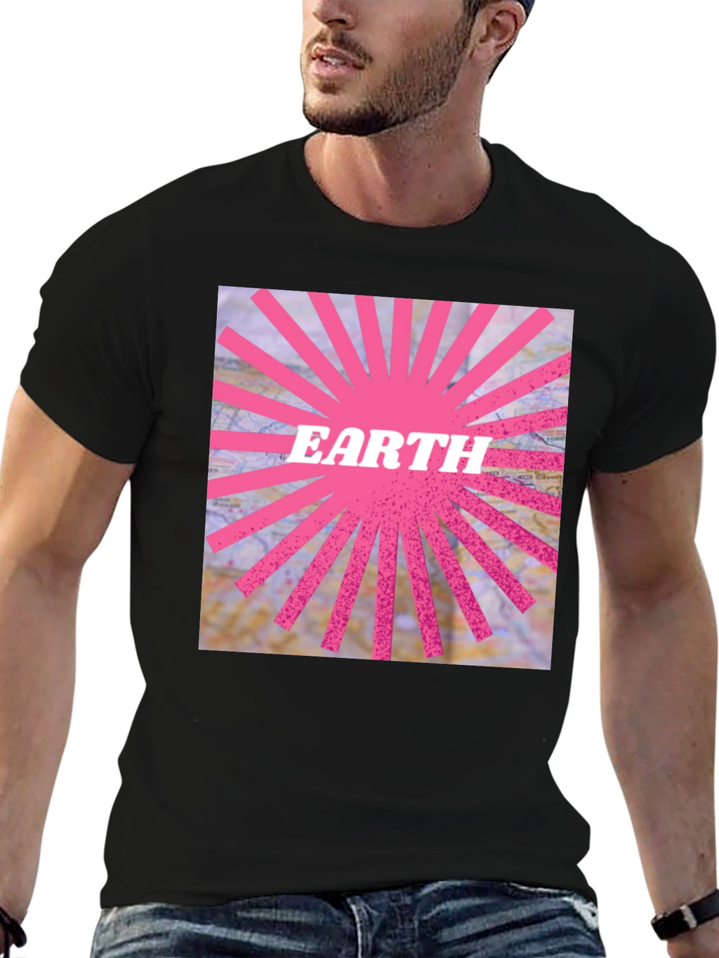Earth Graphic Tee - Pink Ray Design