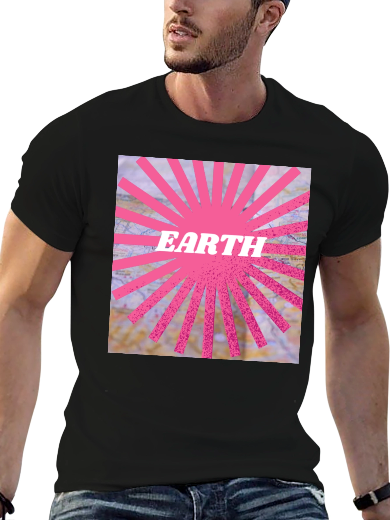 Earth Graphic Tee - Pink Ray Design