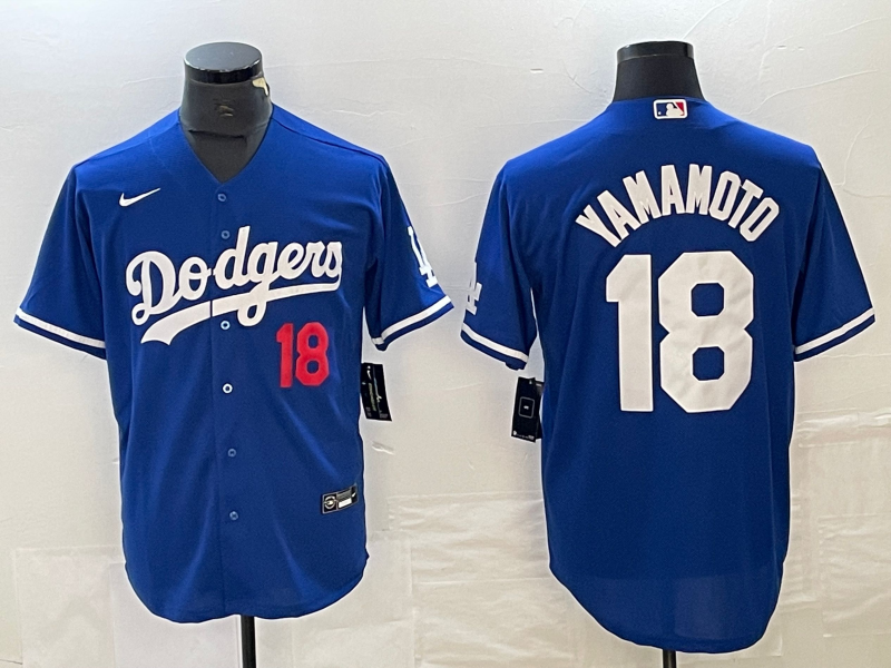Men's Los Angeles Dodgers Yoshinobu Yamamoto #18 Royal Replica Game Jerseys