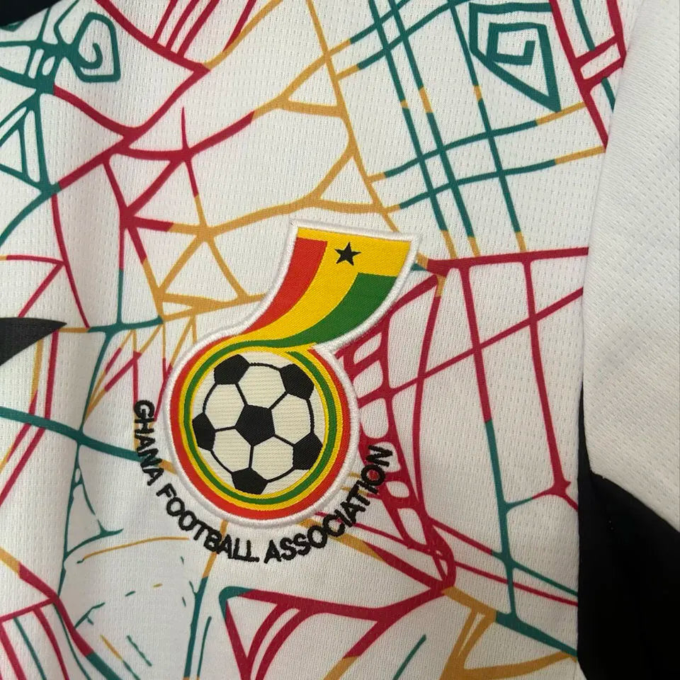 2026/27 Ghana Home White Fans Soccer Jersey (Have Right Patch 有右臂章 黑底白字） Detail 3