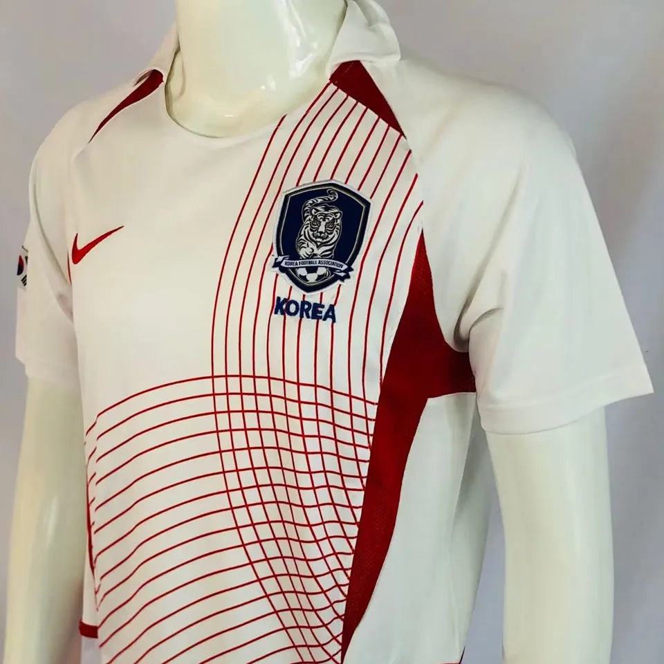 2002 South Korea Away White Retro Soccer Jersey Detail 4