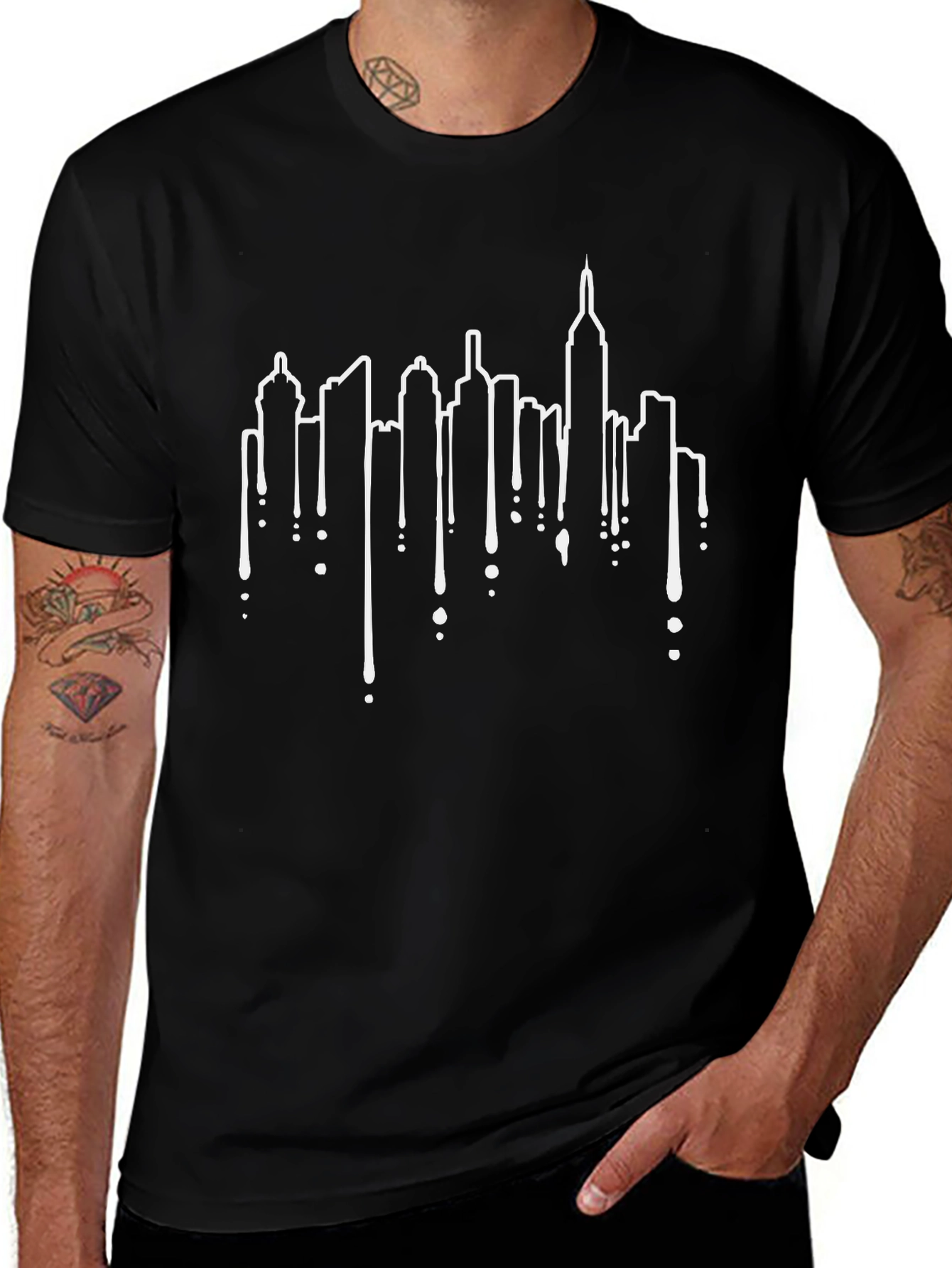 Urban Skyline Graphic Tee - Modern Cityscape Design