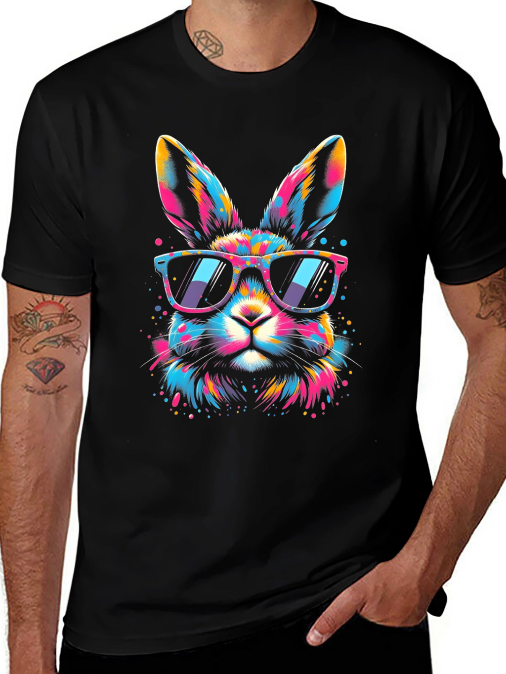 Cool Neon Bunny T-Shirt - Easter Vibes