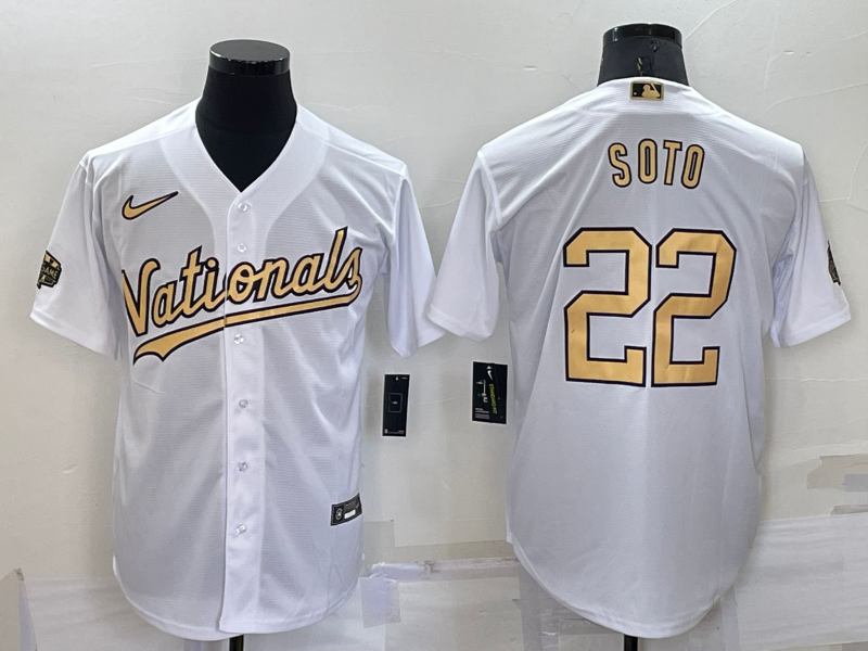 Men's Washington Nationals Juan Soto #22 White Stitched Jerseys