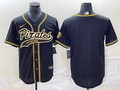 Men's Pittsburgh Pirates Black Blank Replica Jerseys Joint Edition