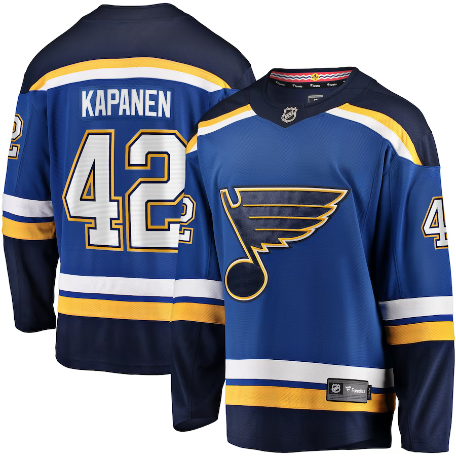 Men's St. Louis Blues Kasperi Kapanen #42 Blue Home Breakaway Player Jerseys