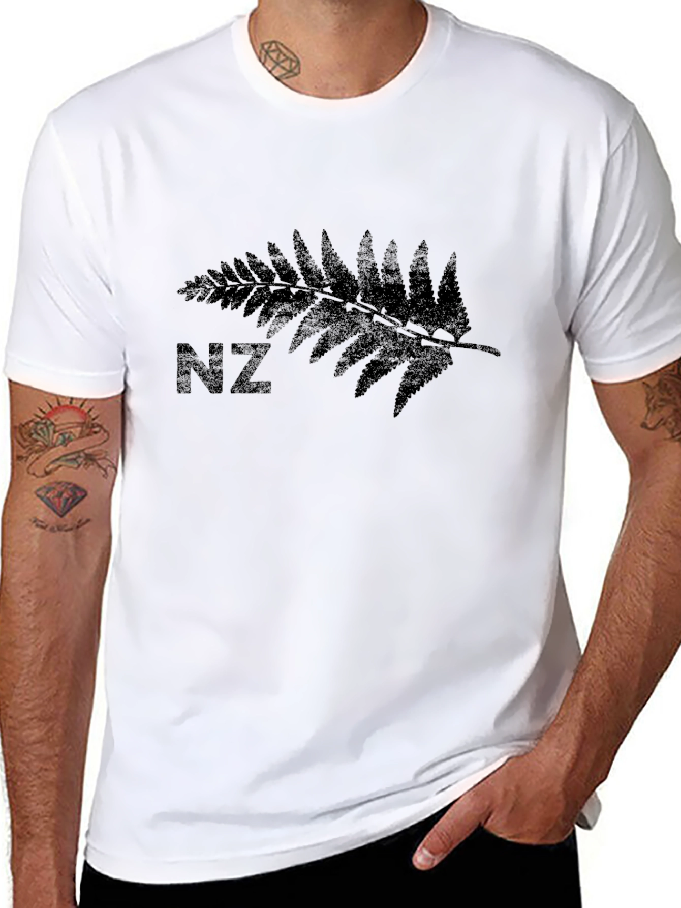 NZ Silver Fern T-Shirt - Black Casual Tee