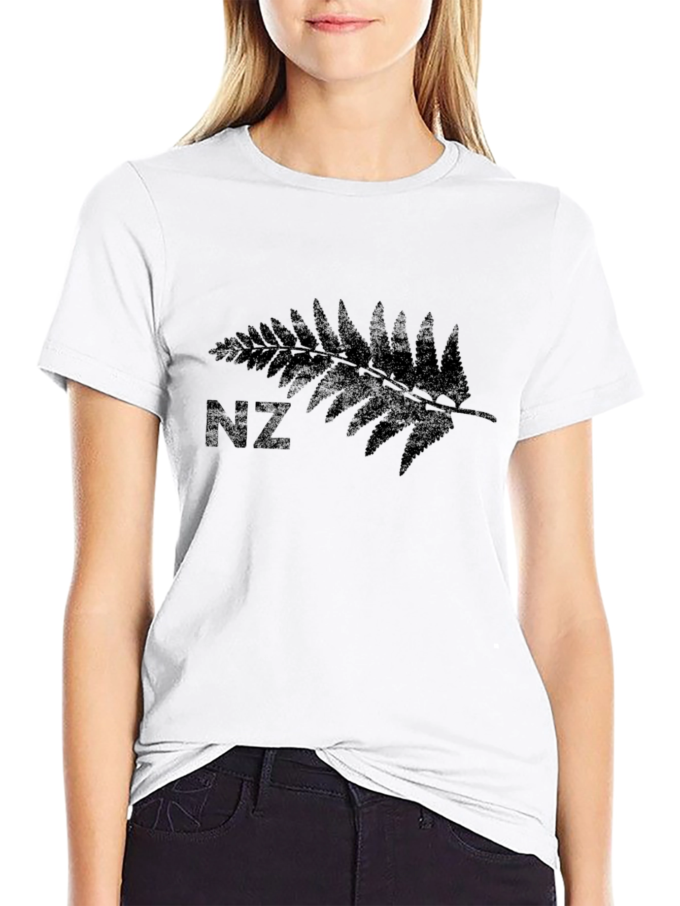 NZ Silver Fern T-Shirt - Black Casual Tee