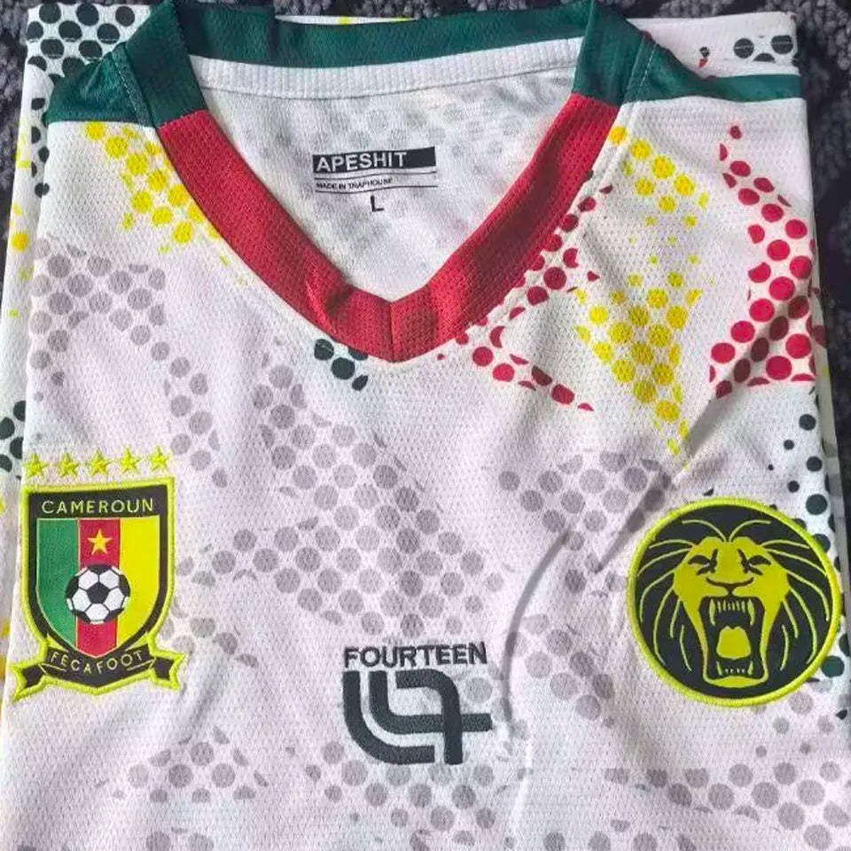 2026/27 Cameroon Away White Fans Soccer Jersey Detail 1