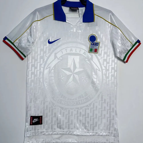 1995 Italy Away White Retro Soccer Jersey Front
