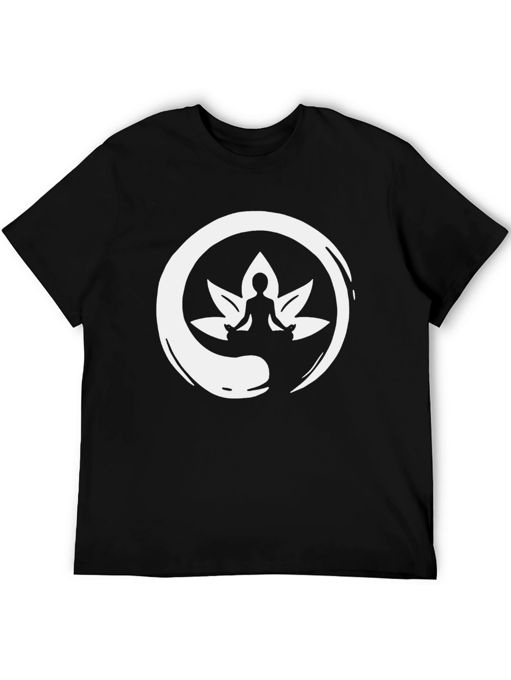 Zen Meditation Lotus T-Shirt - Black