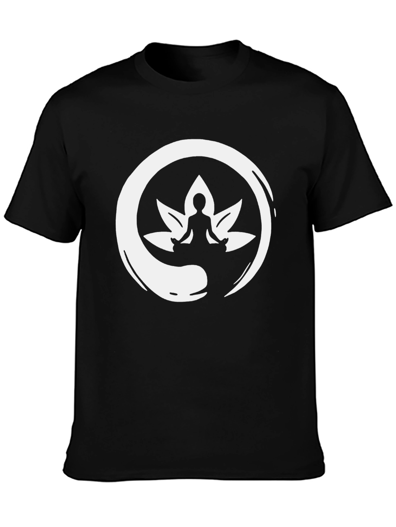 Zen Meditation Lotus T-Shirt - Black