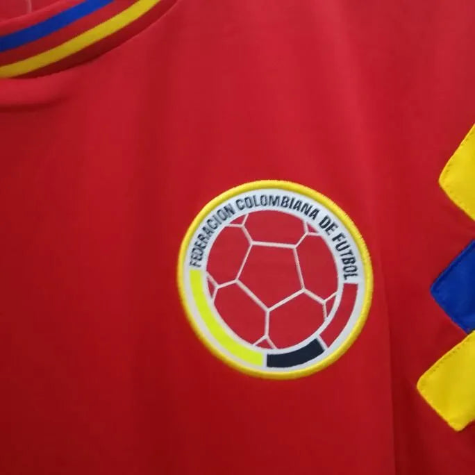 1990 Colombia Home Retro Soccer Jersey Detail 2
