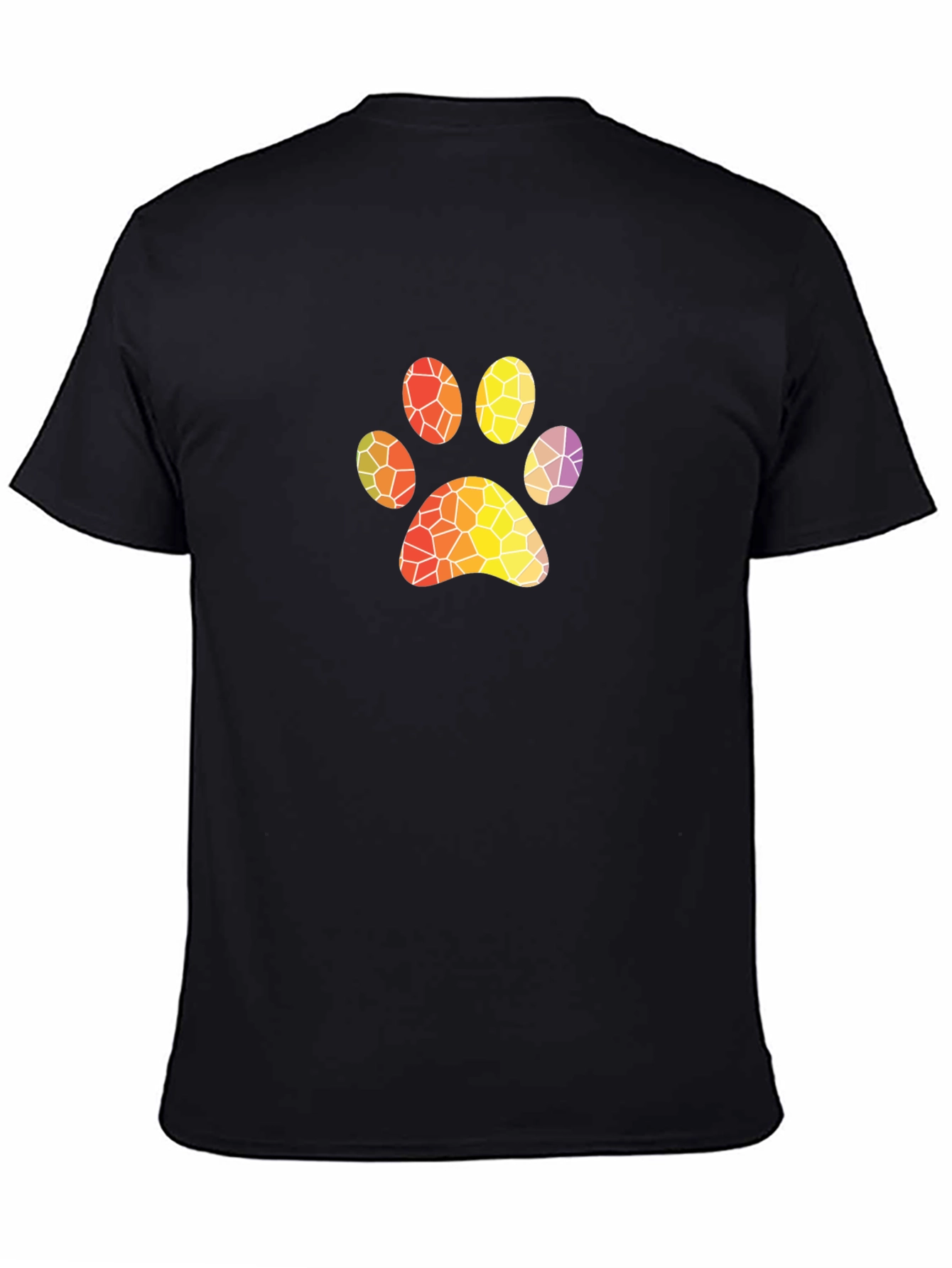 Abstract Paw Print Black T-Shirt