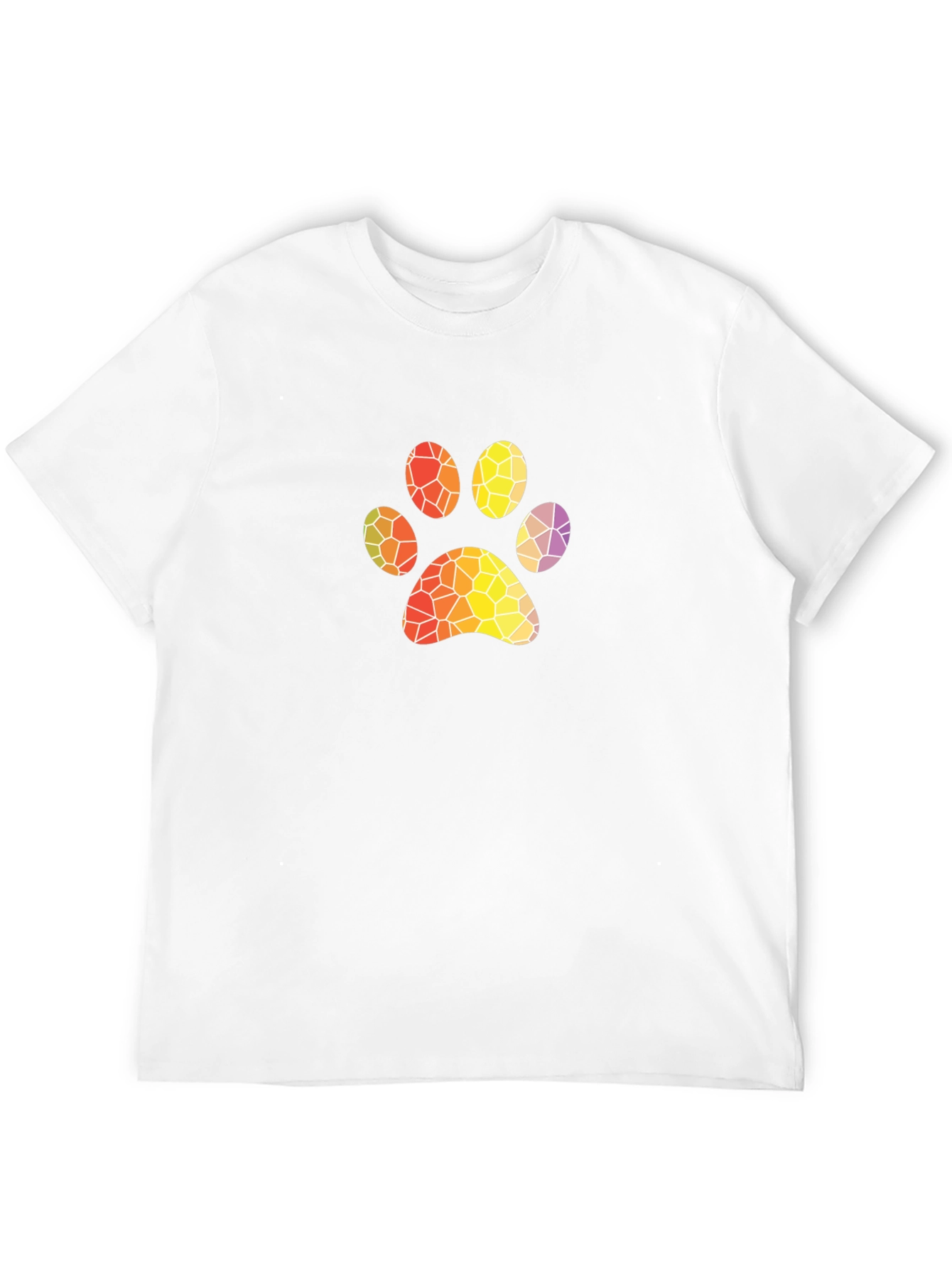 Abstract Paw Print Black T-Shirt